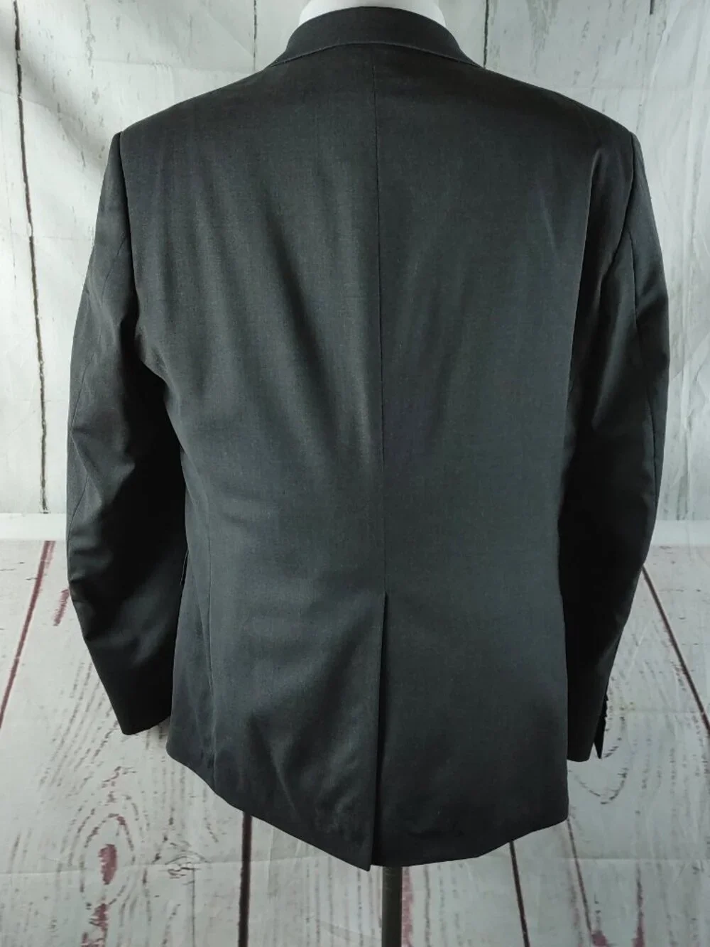 Banana Republic Modern 42S Wool 3 Button Charcoal Gray 2pc Suit 34x36 Flat Front